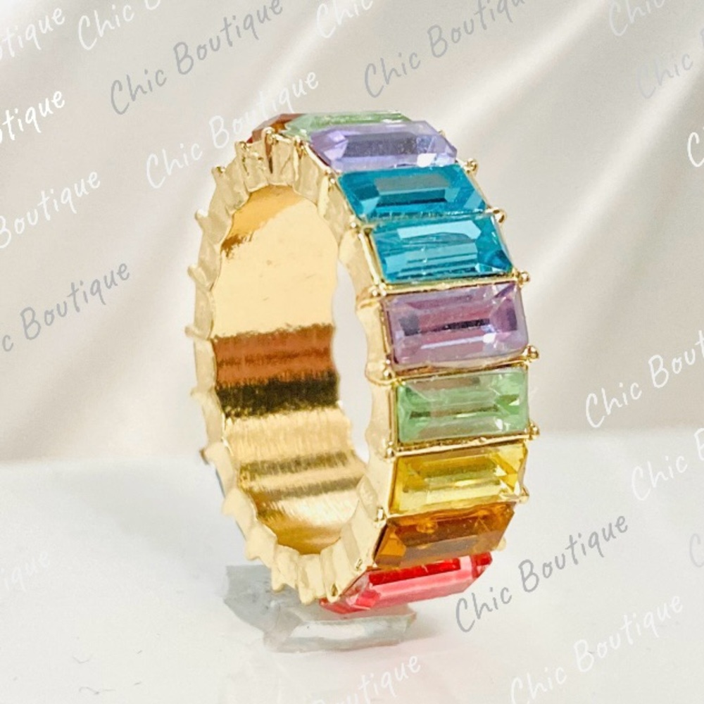 (504) Gold Plated CZ Multicolor Women's Ring